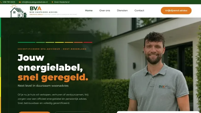 Website van Bos Vastgoed Advies